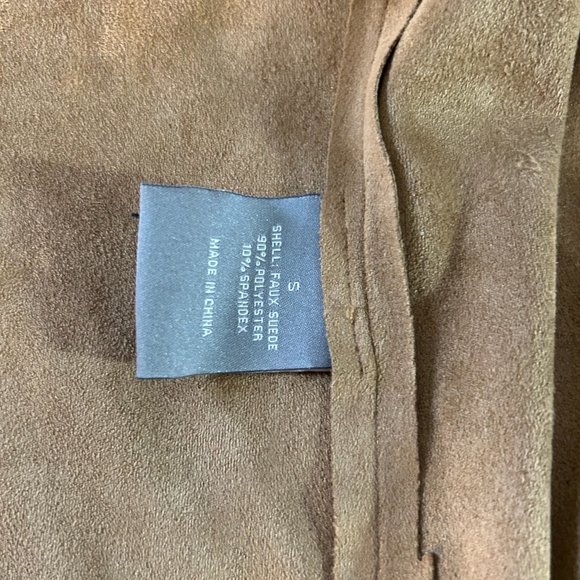 Lightweight, suede-like, beige jacket w/flared bottom, Size Small - Picture 10 of 12